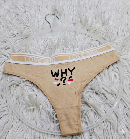 Lacey Thong Panty – Cotton Jersey + Net Lace