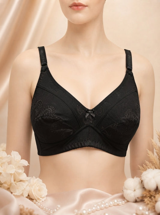 Women's Cotton Embroidered Non-Padded Bra