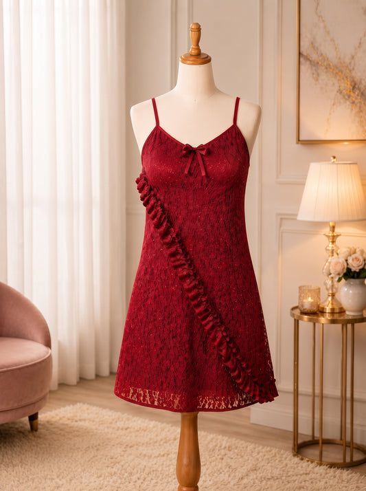 1PC Floral Net Nighty
